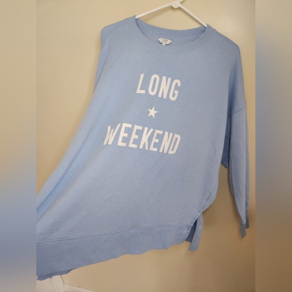 Crown & Ivy Women's Blue Long Weekend Cozy Sweatshirt Sz XL - Picture 6 of 9